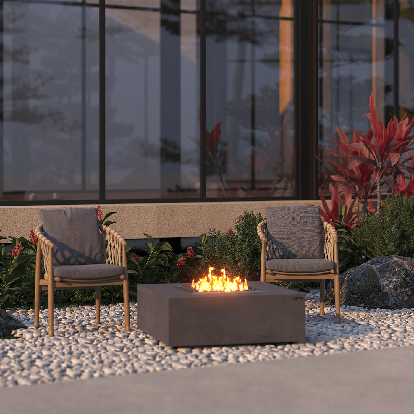 Gas Fire Pit - Maroma Fire Pit Grey - The Luxury Fire Pit Co