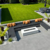 Gas Fire Pit - Mezzo White LPG Firepit - The Luxury Fire Pit Co - Upstairs Shot