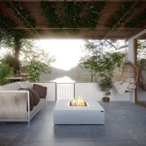 Gas Fire Pit - Monte Fire Pit White - The Luxury Fire Pit Co