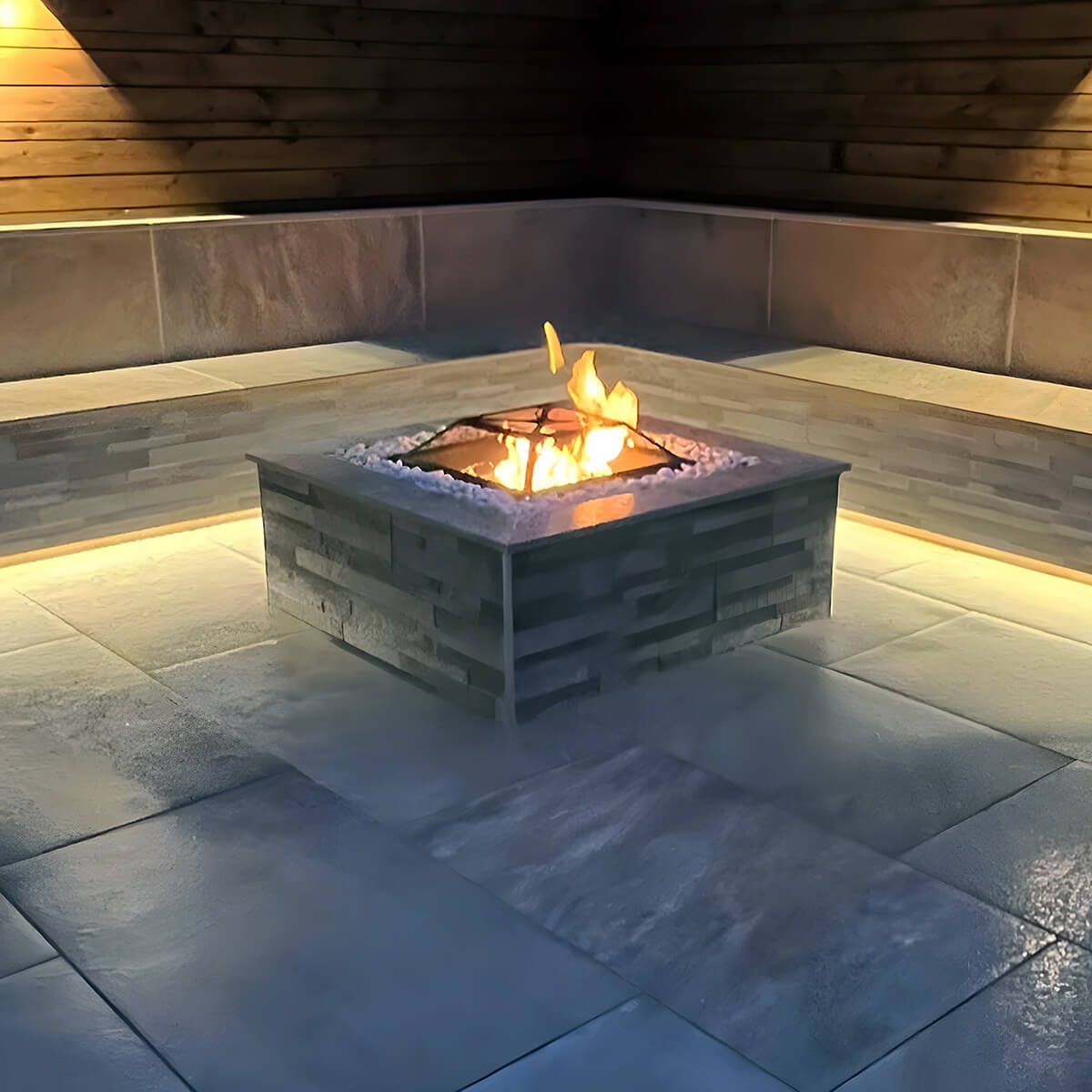 Square Firepit Burner Kit Example