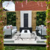 Bioethanol Fire Pit - Mezzo White Bioethanol Firepit - The Luxury Fire Pit Co - Installed