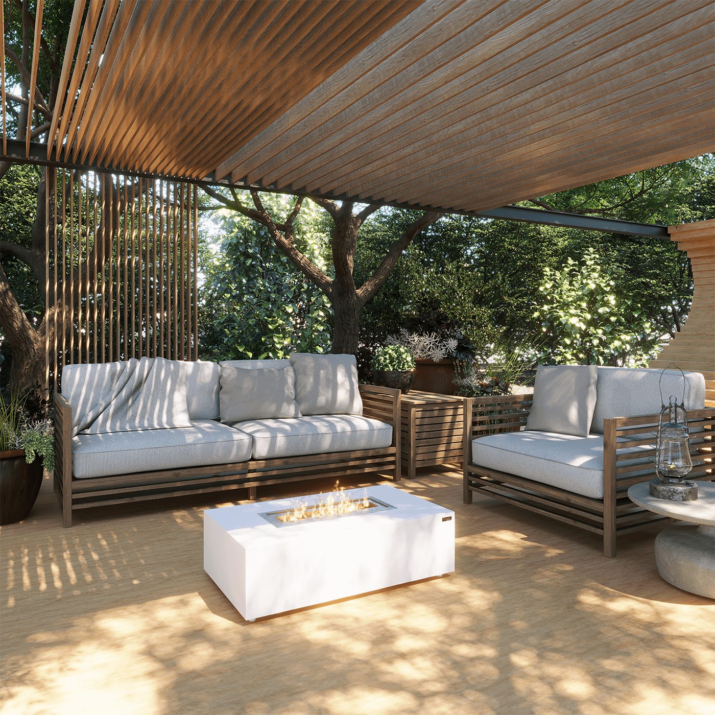 Bioethanol Fire Pit - Mirage White Bioethanol Fire Pit - The Luxury Fire Pit Co