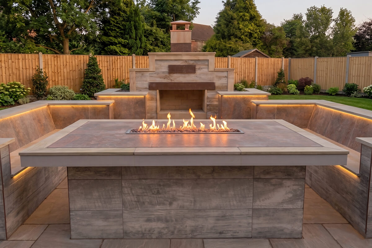 Fire Pit Dining Table, Fire Pit Table, Extra LArge Fire Pit Table